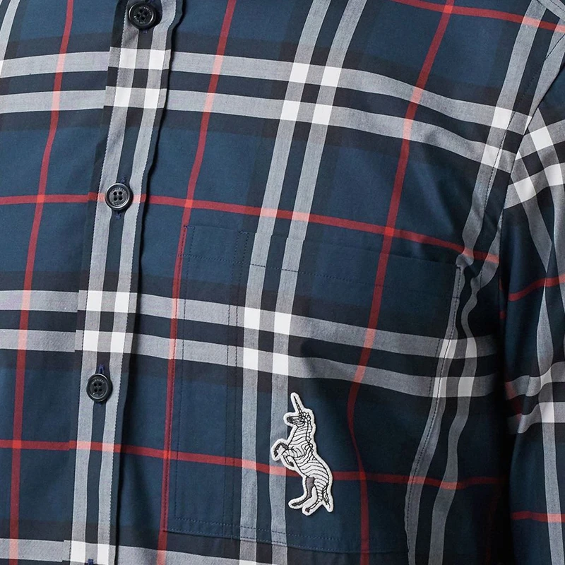 Burberry 博柏利 男士拼色格子独角兽贴花衬衫 8032063 商品