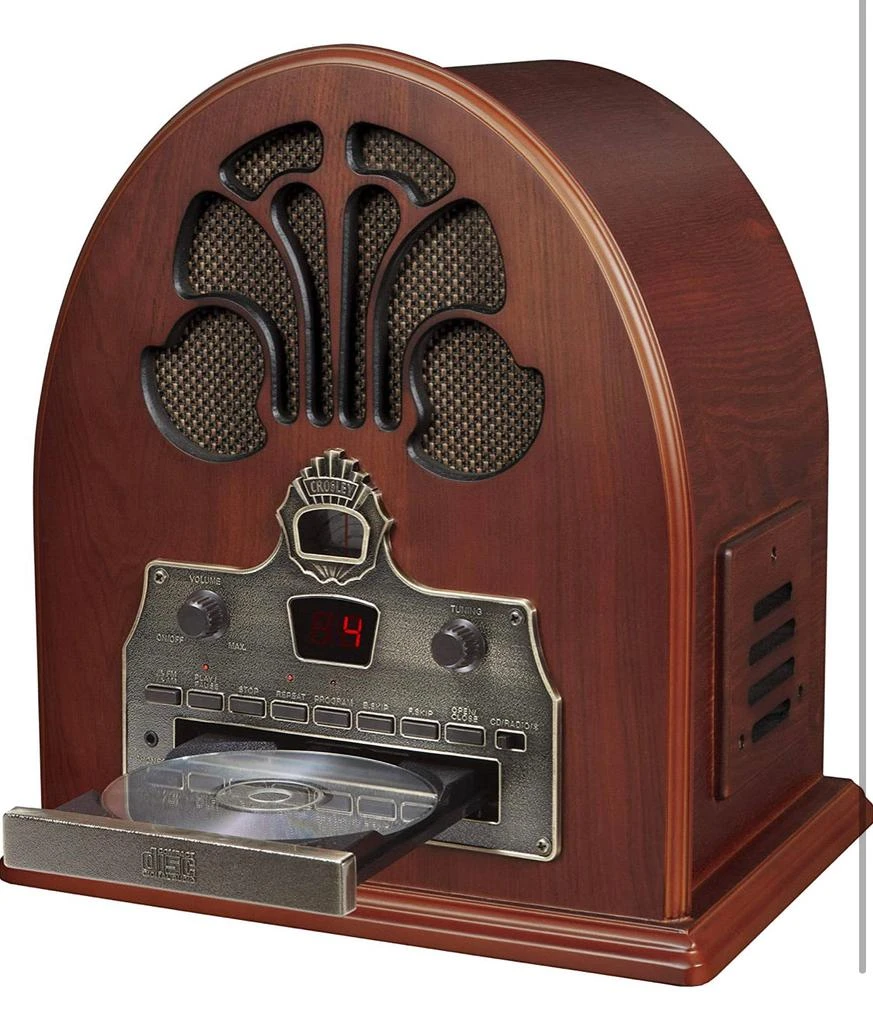 商品Crosley|Cathedral Retro Am/fm Tabletop Radio With Bluetooth Receiver And Cd Player, Paprika,价格¥1296,第3张图片详细描述