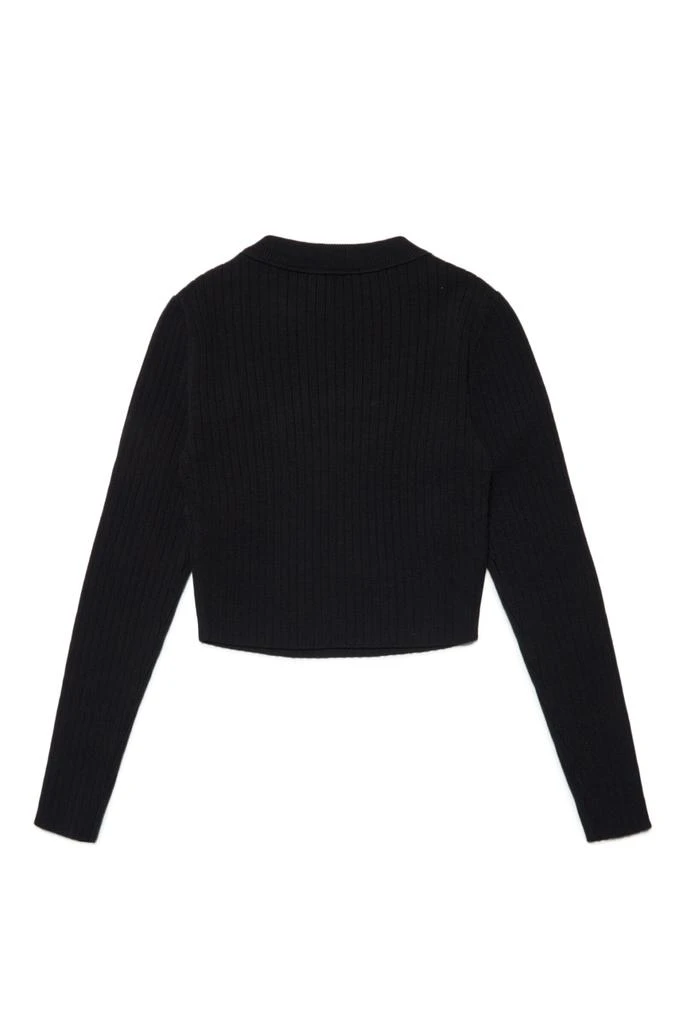 商品Diesel|Kjdesmoi Knitwear  Black Ribbed Sweater With Metal Logo,价格¥1093,第2张图片详细描述