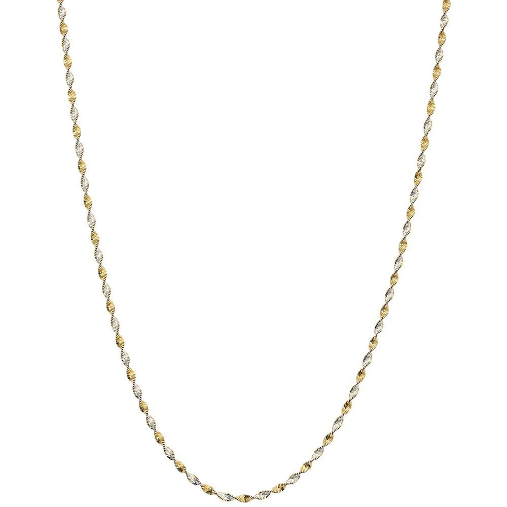 商品Giani Bernini|Giani Bernini Two-Tone Twist Link 18" Chain Necklace in Sterling Silver & 18k Gold-Plate, Created for Macy's,价格¥298,第1张图片