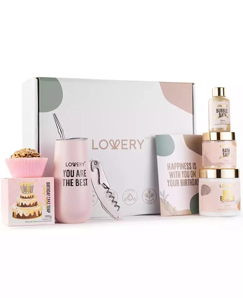 商品Lovery|Birthday Gifts, Happy Birthday Gift Basket, Relaxing Spa Gift Box, Care Package, Body Care Gift Set, 9 Piece,价格¥331,第1张图片