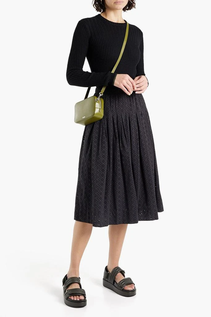 商品Alex Mill|June pleated broderie anglaise cotton midi skirt,价格¥648,第2张图片详细描述