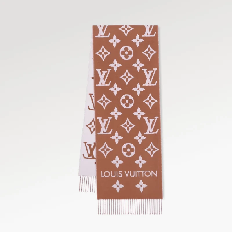 商品Louis Vuitton|Louis Vuitton 路易威登浅褐色羊毛提花织纹围巾M78935,价格¥5990,第1张图片