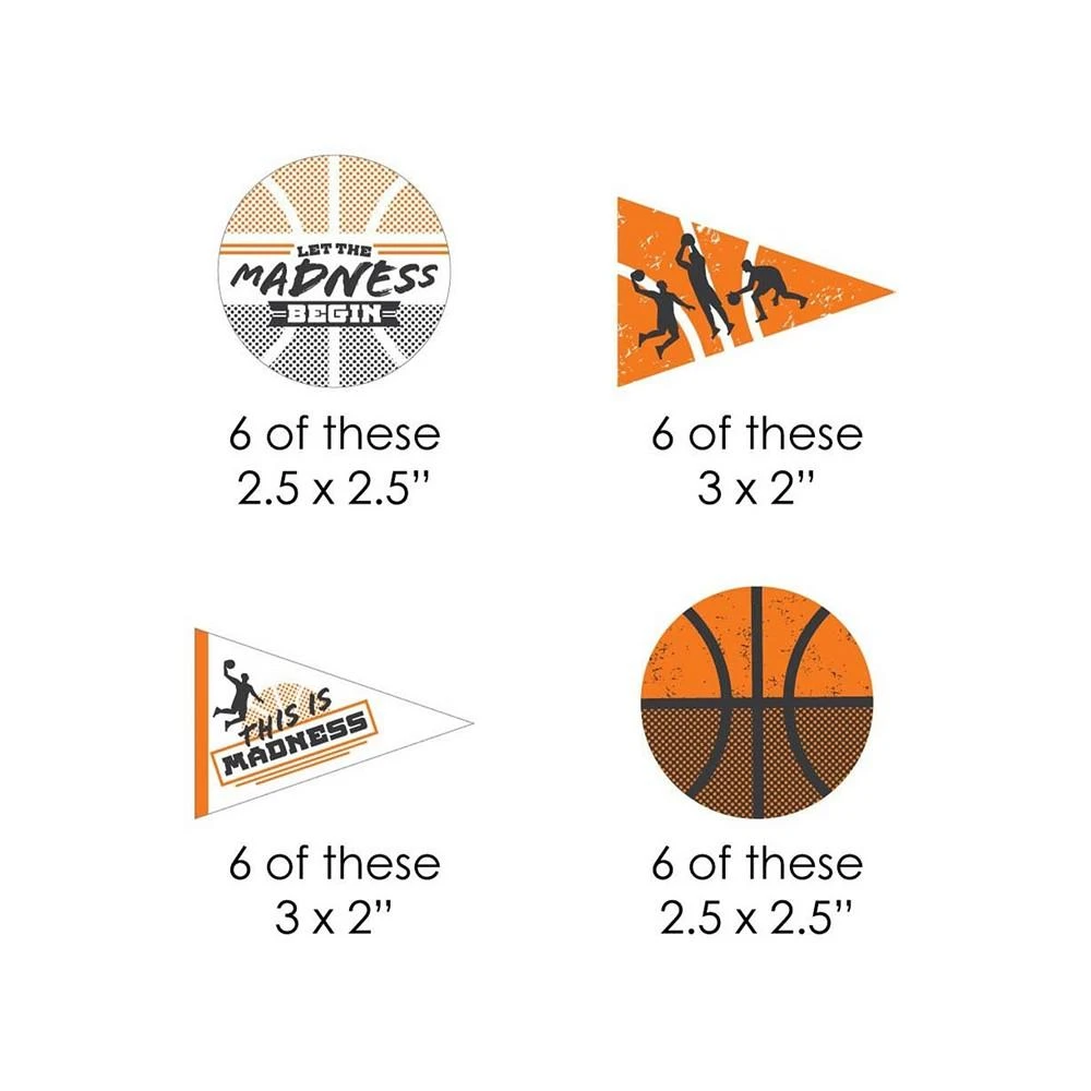 商品Big Dot of Happiness|Basketball - Let the Madness Begin - DIY Shaped Basketball Party Cut-Outs 24 Ct,价格¥90,第2张图片详细描述