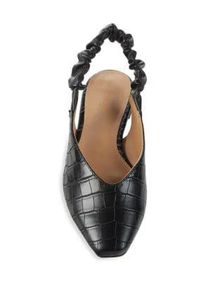 Omina Crocodile-Embossed Slingback Flats 商品