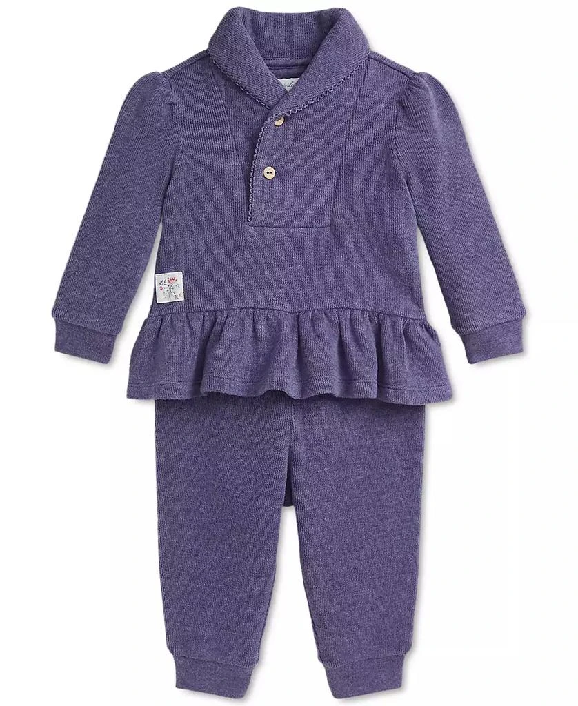 商品Ralph Lauren|Baby Cotton Shawl-Collar Sweater & Pant Set,价格¥329,第1张图片