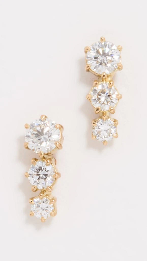 商品Jade Trau|Jade Trau 3 Stone Ara 耳钉,价格¥17984,第1张图片