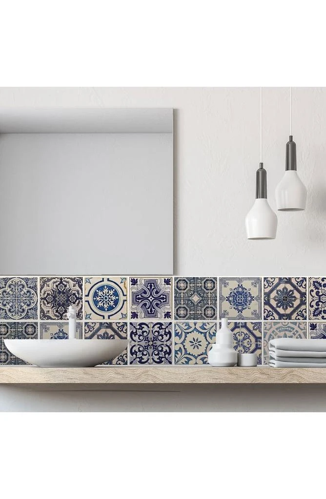商品WALPLUS|Malaga Spanish 96-Piece Tile Sticker Set,价格¥290,第5张图片详细描述
