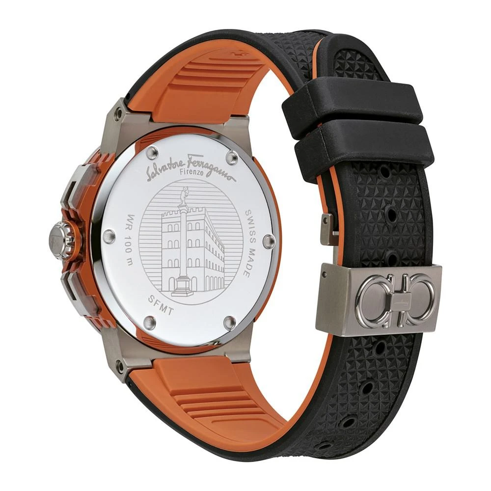 商品Salvatore Ferragamo|Men's Swiss Chronograph F-80 Black Silicone Strap Watch 44mm,价格¥9698,第3张图片详细描述