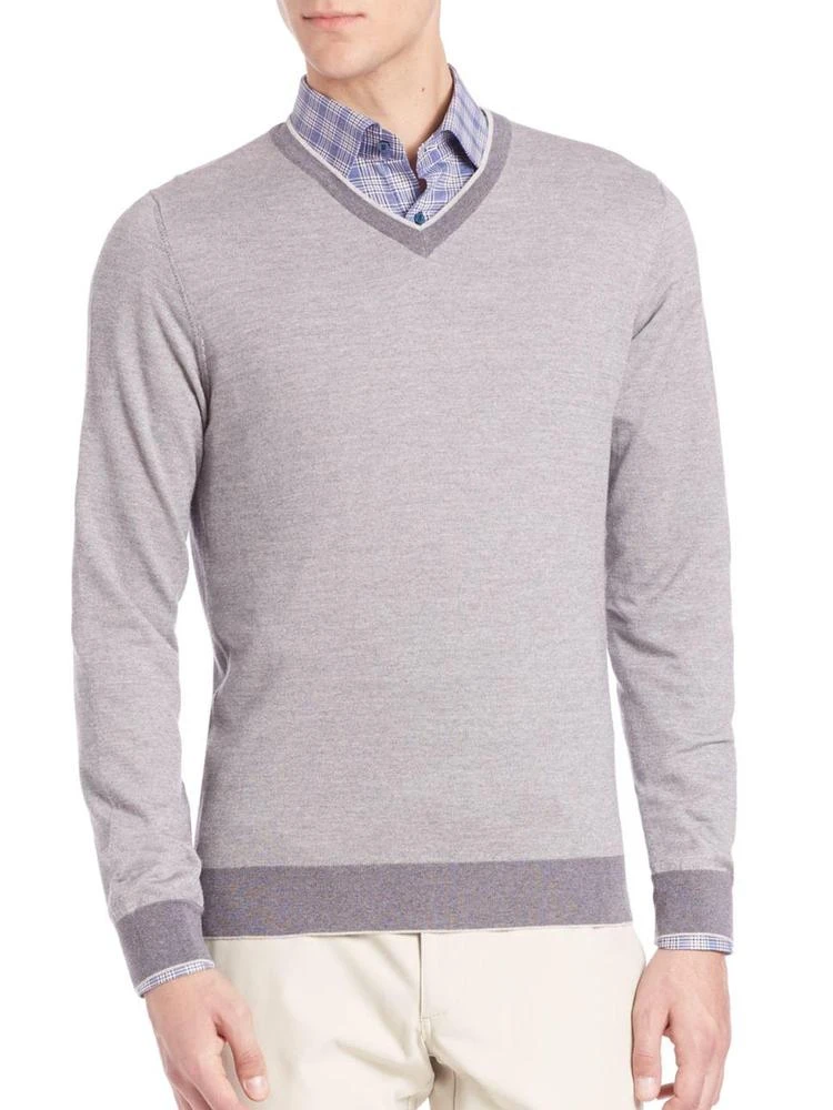 商品Saks Fifth Avenue|COLLECTION Birdseye Merino Wool V-Neck Sweater,价格¥557,第1张图片