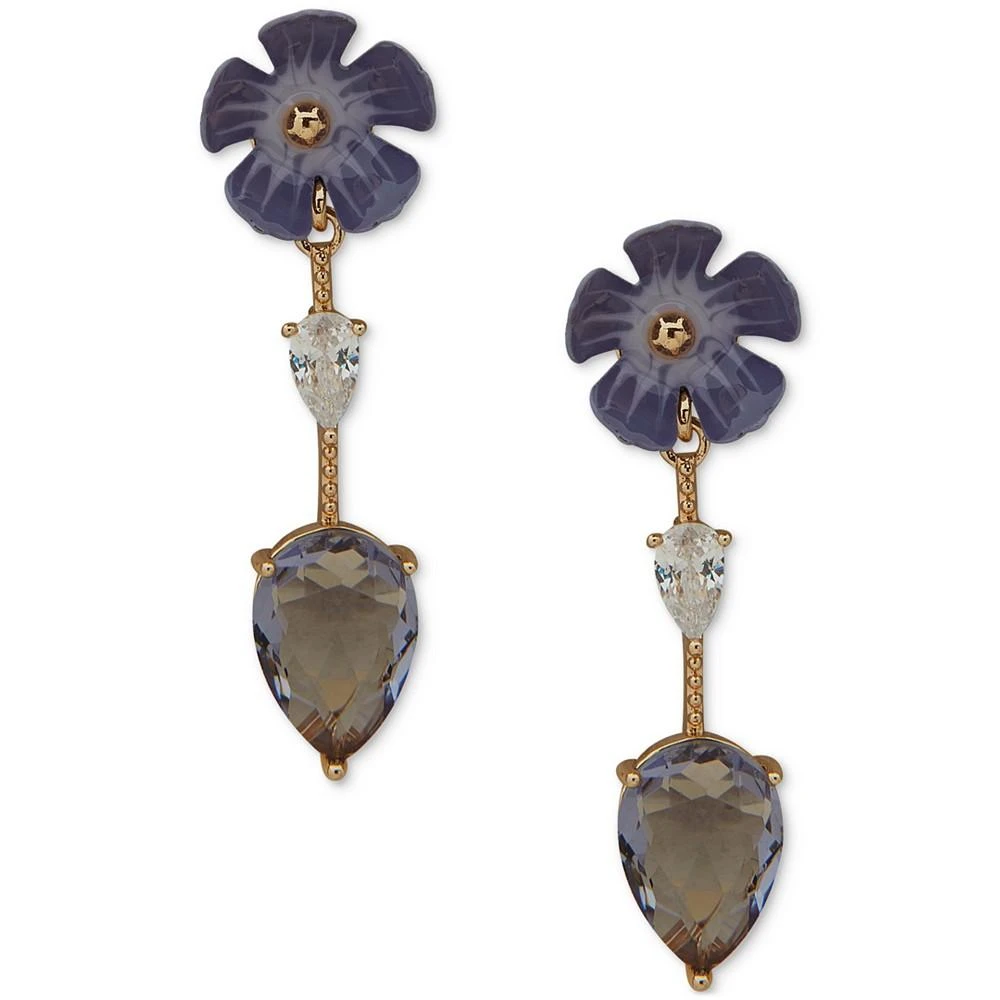 商品Lonna & Lilly|Gold-Tone Stone Pear & Flower Linear Drop Earrings,价格¥98,第1张图片