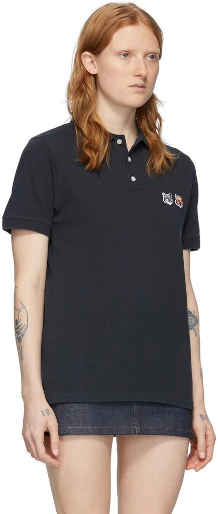 商品Maison Kitsune|Black Double Fox Head Polo,价格¥959,第2张图片详细描述