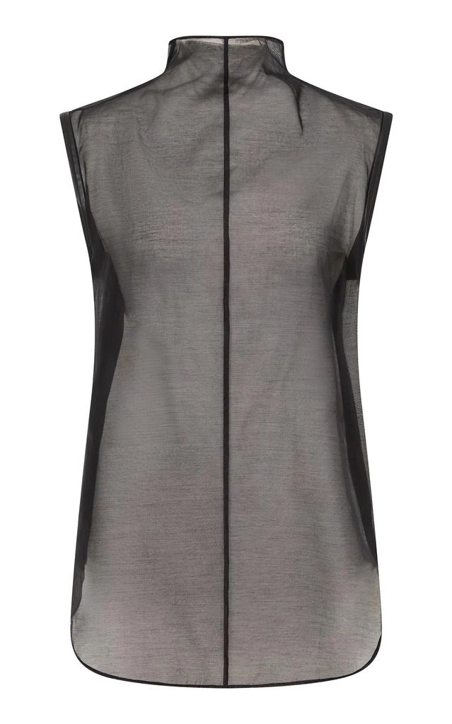 商品St. Agni|St. Agni - Organic Cotton-Silk Organza Top - Black - S - Moda Operandi,价格¥2382,第1张图片