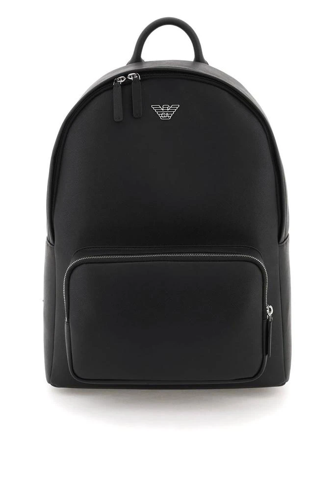 商品Emporio Armani|Emporio Armani Logo Plaque Zipped Backpack,价格¥1622,第1张图片