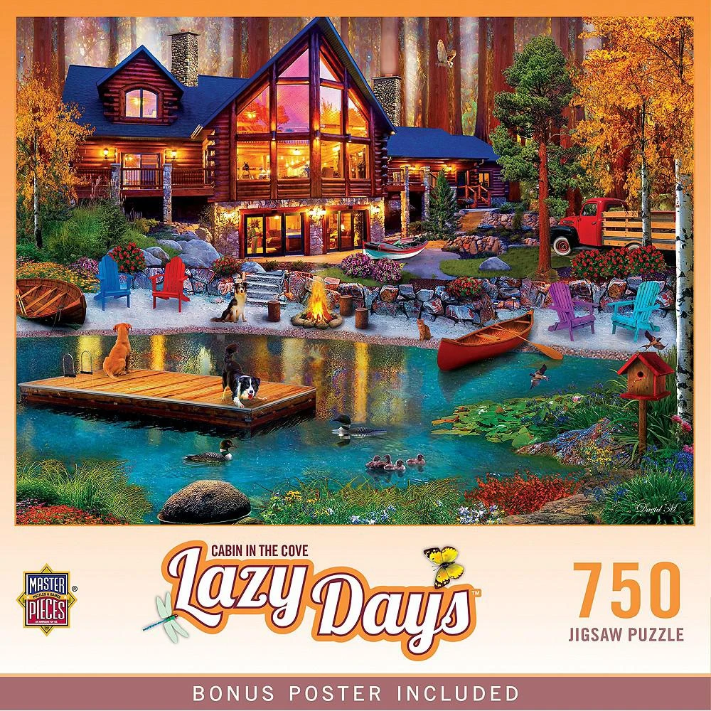 商品MasterPieces Puzzles|Lazy Days - Cabin in the Cove 750 Piece Adult Jigsaw Puzzle,价格¥149,第2张图片详细描述
