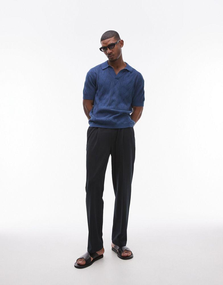 N*Y様 tttmsw 23ss diamond knit polo navy tttmsw 23ss diamond knit polo