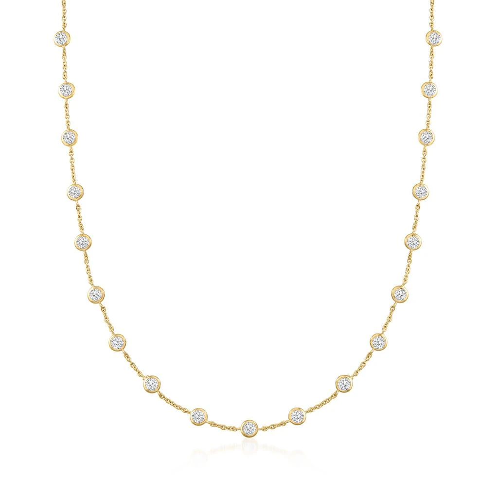 商品Ross-Simons|Ross-Simons Bezel-Set CZ Station Necklace in 18kt Gold Over Sterling,价格¥738,第1张图片