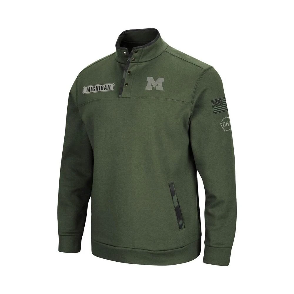 商品Colosseum|Men's Olive Michigan Wolverines OHT Military-Inspired Appreciation Digit Quarter-Snap Jacket,价格¥563,第3张图片详细描述
