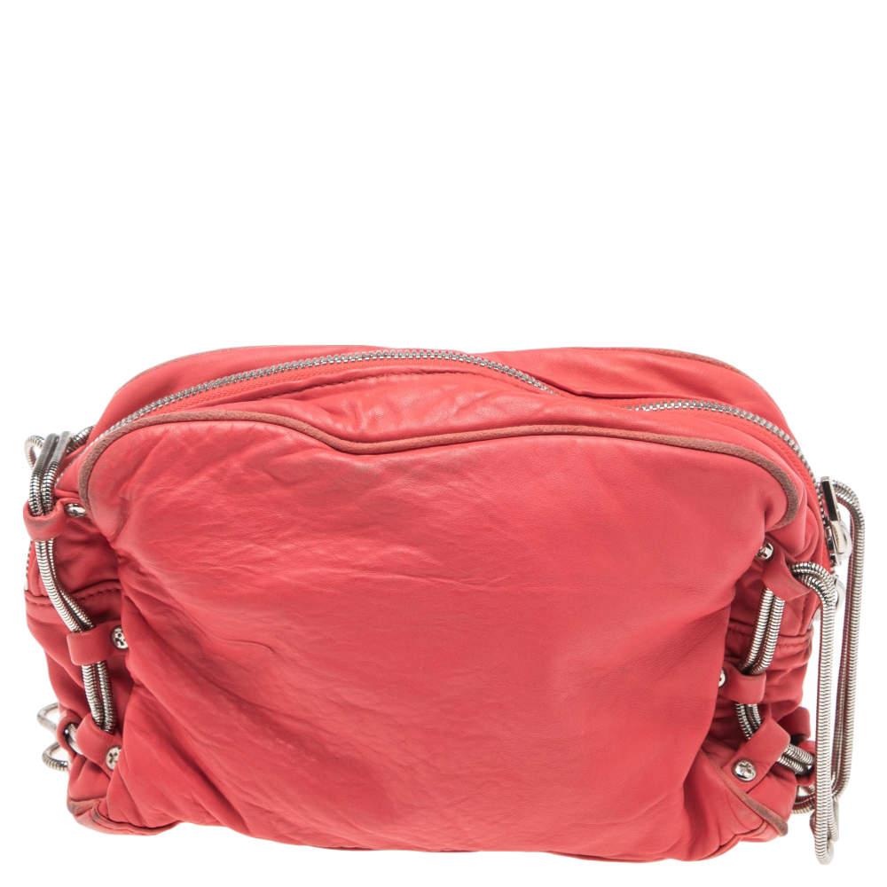 Alexander Wang Coral Pink Leather Brenda Shoulder Bag商品第4张图片规格展示