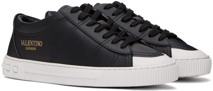 商品Valentino|Black Cityplanet Calfskin Sneakers,价格¥4177,第4张图片详细描述