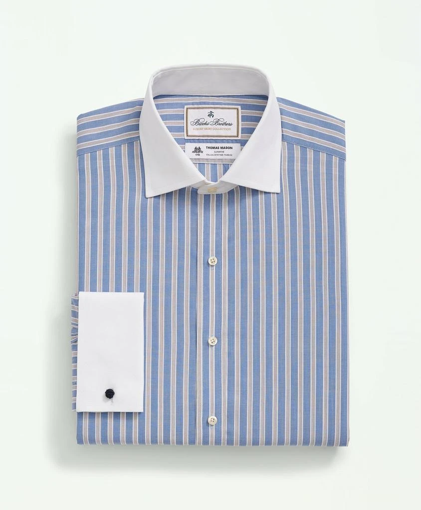 商品Brooks Brothers|Brooks Brothers X Thomas Mason® Cotton Poplin English Collar, Striped Dress Shirt,价格¥826,第4张图片详细描述