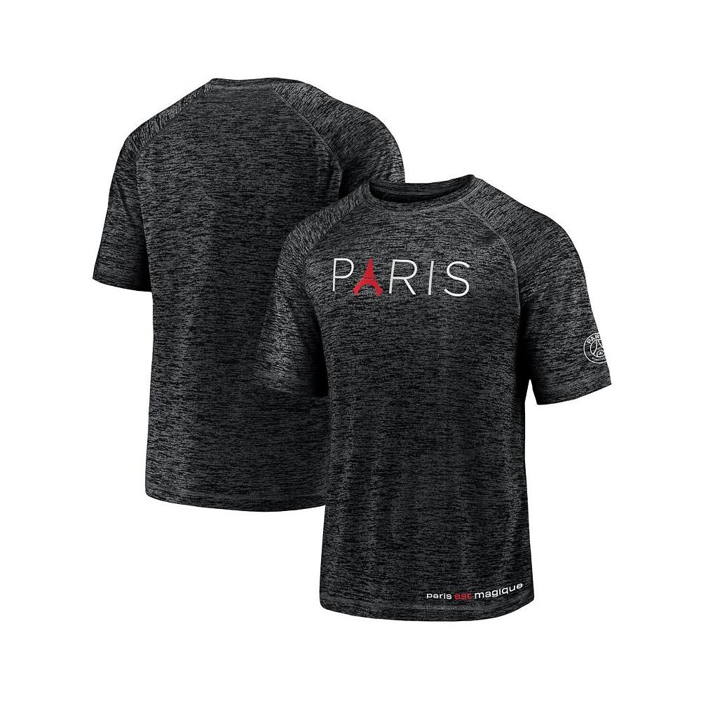 Men's Black Paris Saint-Germain Tower Space-Dye Raglan T-shirt商品第2张图片规格展示