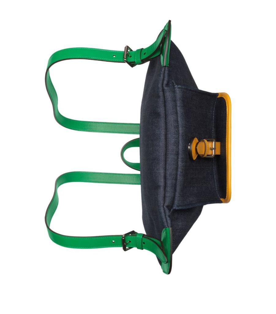 商品Gucci|Denim Leather-Trimmed Backpack,价格¥6759,第6张图片详细描述