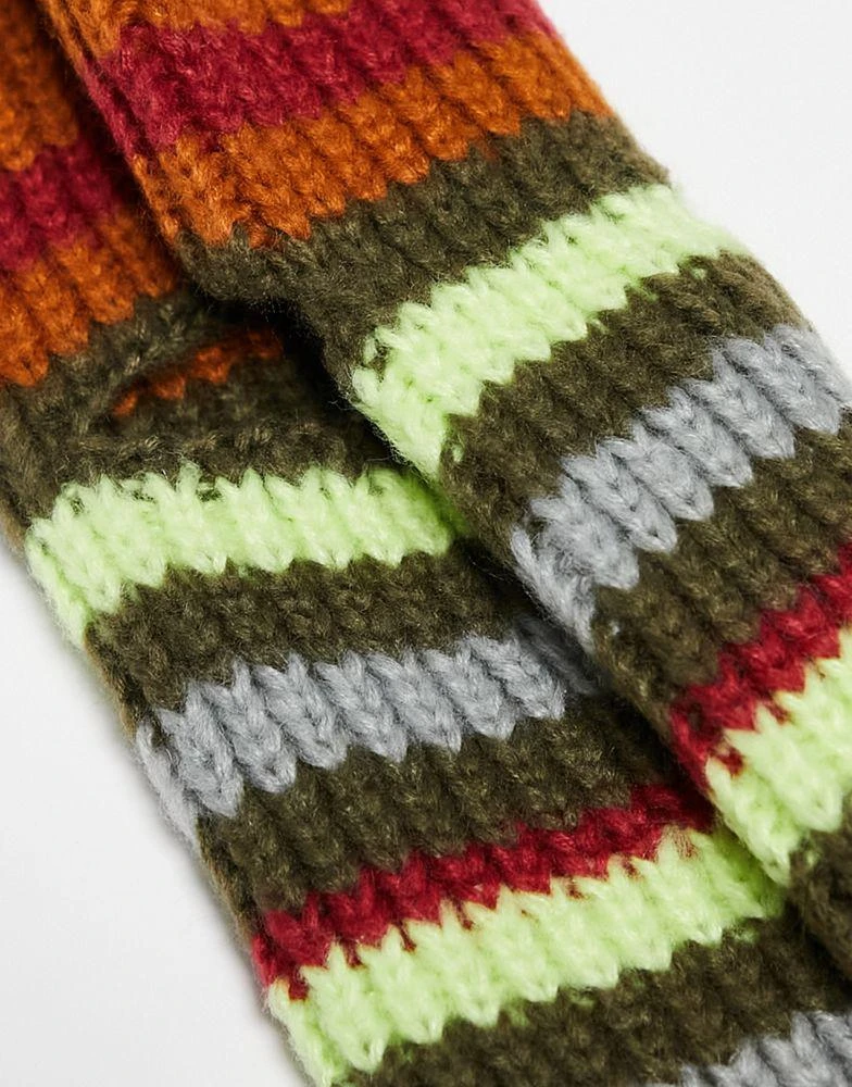 商品COLLUSION|COLLUSION knitted stripe balaclava in multi,价格¥147,第3张图片详细描述