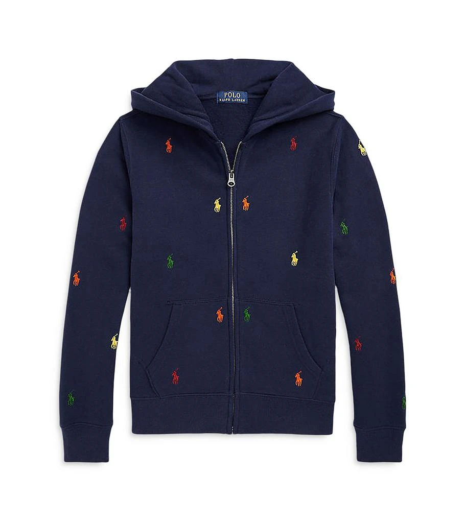 商品Ralph Lauren|Boys' Fleece Embroidered Pony Hoodie - Little Kid, Big Kid,价格¥312,第1张图片详细描述