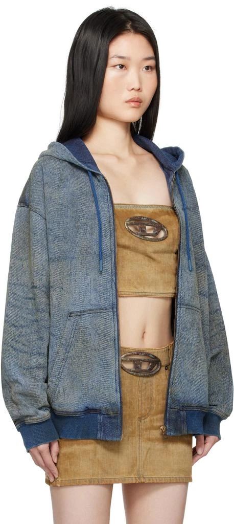 商品Diesel|Blue D-Hari-Fsf Denim Hoodie,价格¥2594,第2张图片详细描述