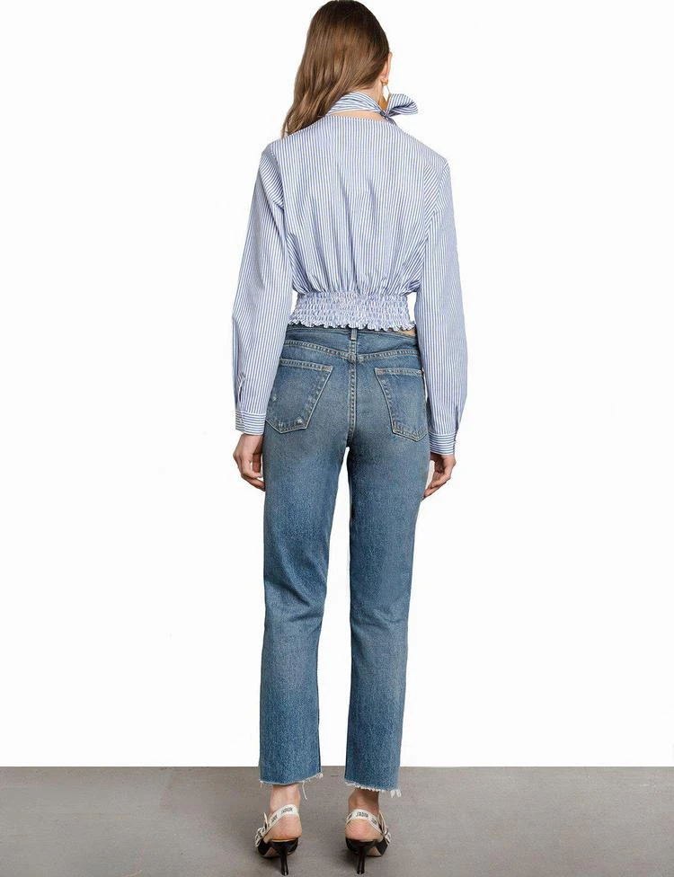 商品Pixie Market|Side Choker Bow Striped Smocked Top,价格¥455,第5张图片详细描述