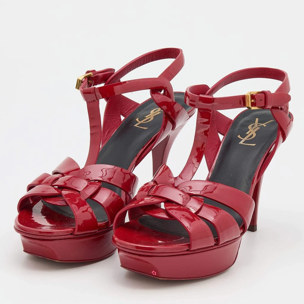 商品[二手商品] Yves Saint Laurent|Saint Laurent Red Patent Leather Tribute Sandals Size 39.5,价格¥1548,第2张图片详细描述