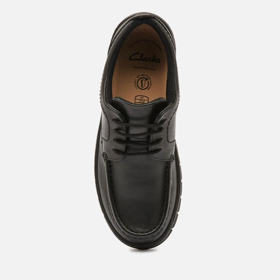 商品Clarks|CLARKS BRANCH LACE YOUTH SCHOOL SHOES - BLACK LEATHER,价格¥326,第3张图片详细描述