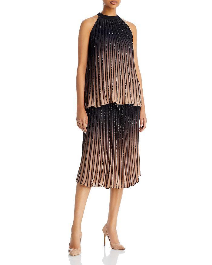 商品Tahari|Pleated Midi Skirt,价格¥945,第5张图片详细描述