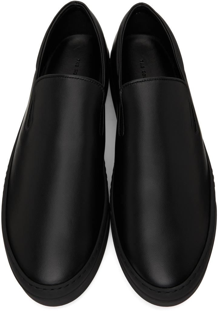 Black Leather Dean Slip-On Sneakers商品第5张图片规格展示