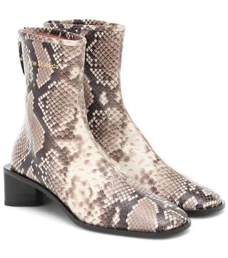 商品Acne Studios|Snake-effect leather ankle boots,价格¥3528,第1张图片