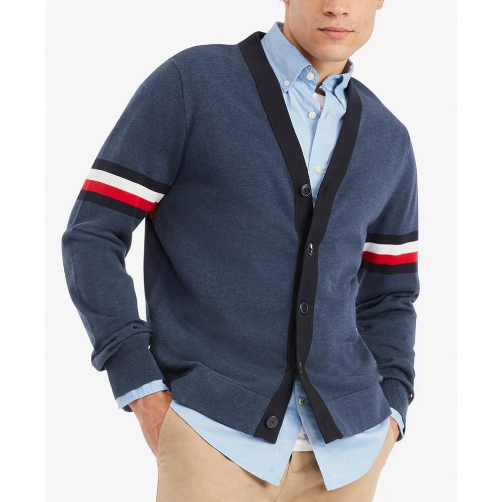 商品Tommy Hilfiger|男士纯棉罗纹针织 V 领,价格¥119,第1张图片