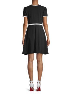 商品Karl Lagerfeld Paris|Scuba Colorblock Crepe Dress,价格¥446,第4张图片详细描述