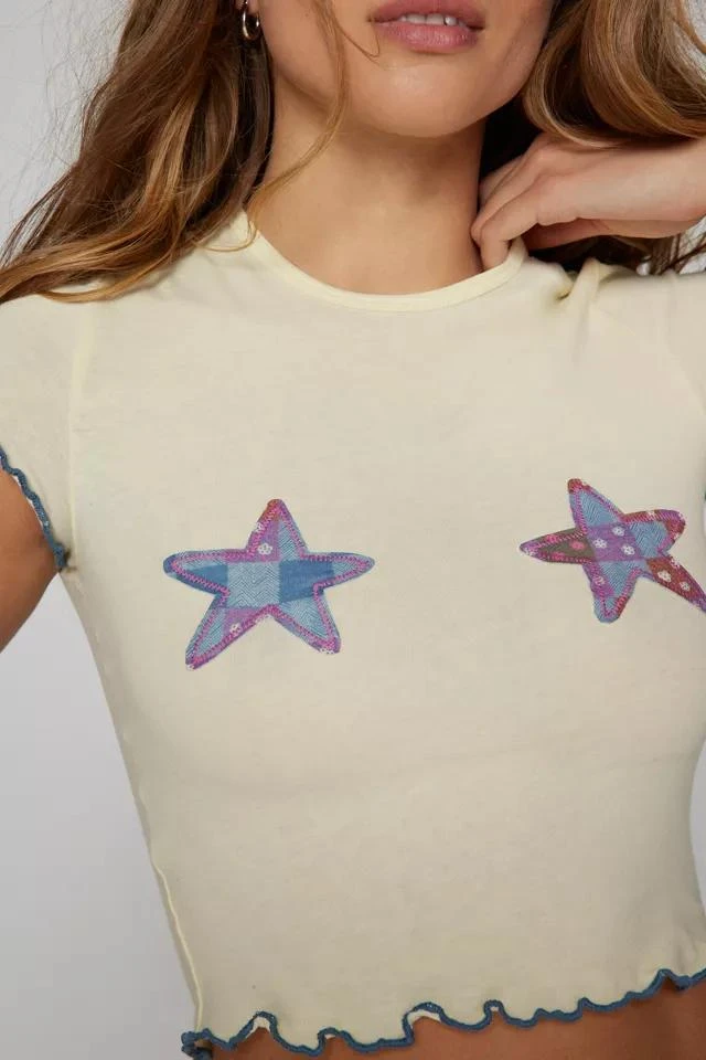 商品Kimchi Blue|Kimchi Blue Star Applique Baby Tee,价格¥220,第4张图片详细描述