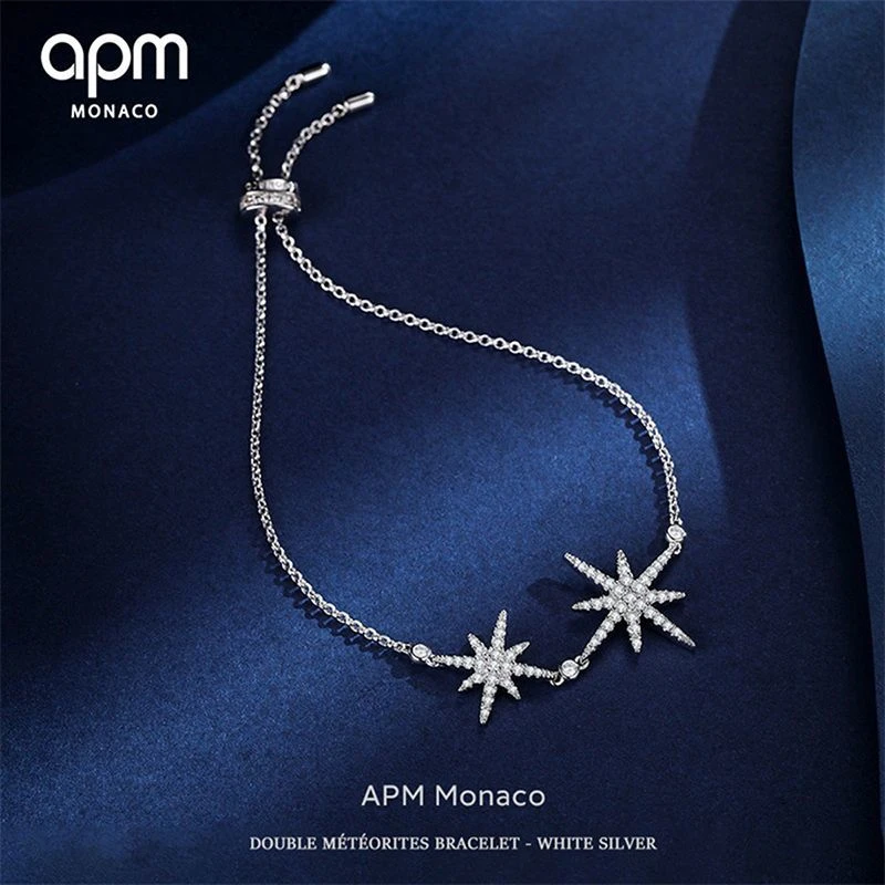 apm MONACO 双流星六芒星镶晶钻手链气质优雅手链AB3325OX 商品