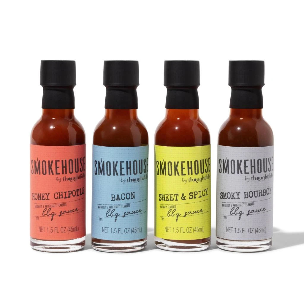 商品Thoughtfully|Smokehouse by , Smokehouse Gourmet BBQ Sauce Sampler Gift Set, Set of 4,价格¥183,第2张图片详细描述