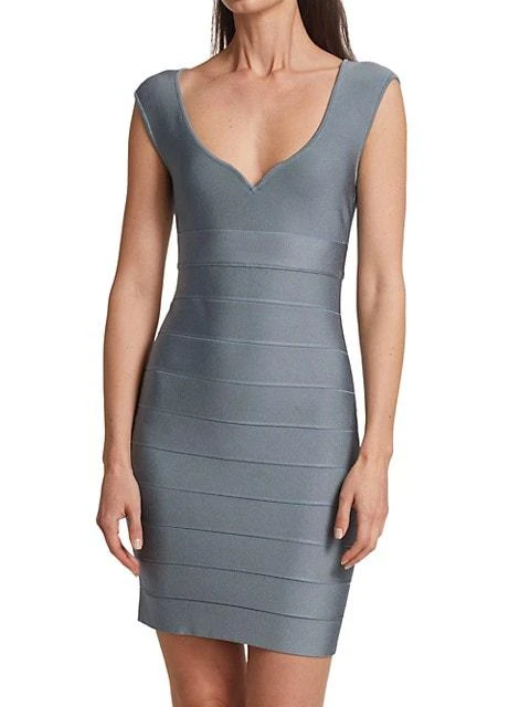 商品Herve Leger|Sweetheart Cap-Sleeve Icon Dress,价格¥4401,第3张图片详细描述