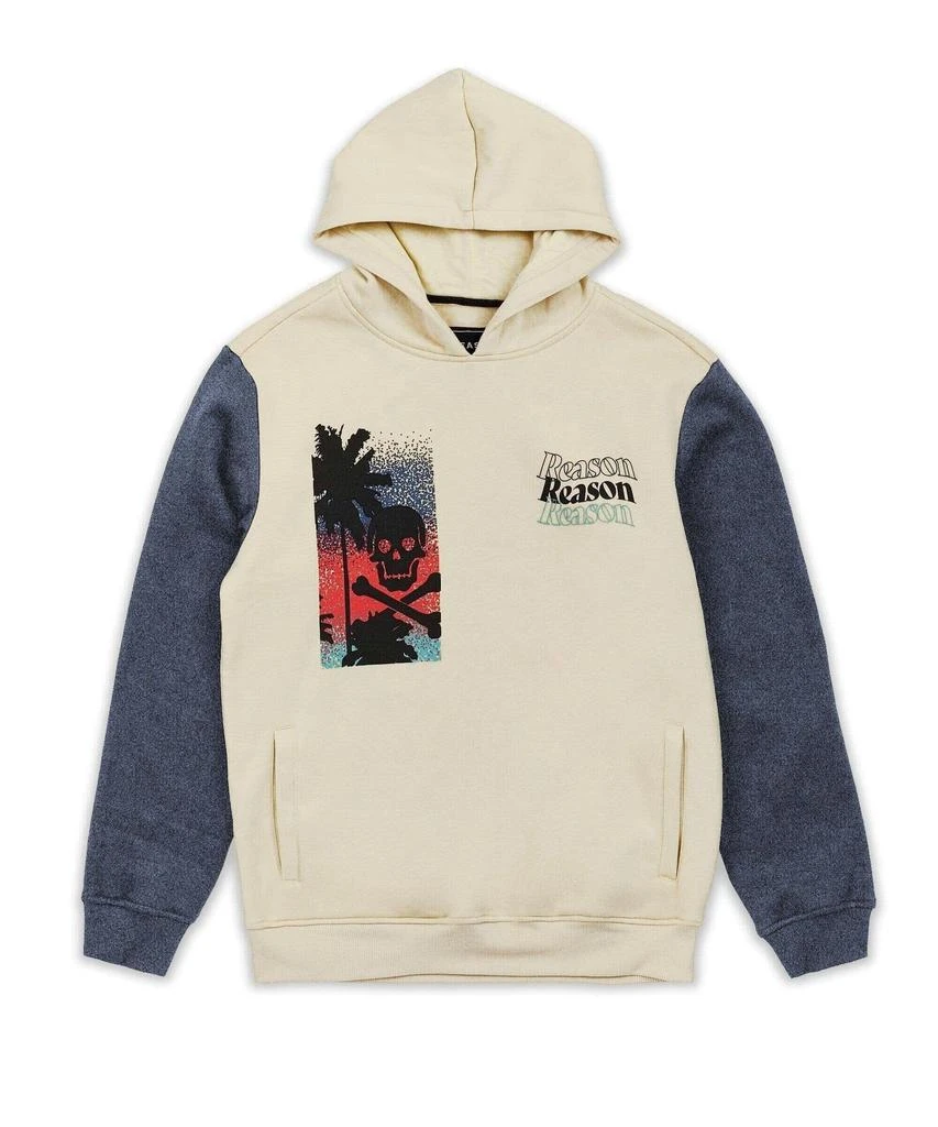 商品Reason Clothing|Skully Beige Placement Hoodie With Back Print,价格¥76,第3张图片详细描述