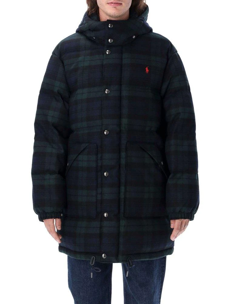 商品Ralph Lauren|Polo Ralph Lauren Logo Embroidered Tartan Puffer Jacket,价格¥3193,第1张图片