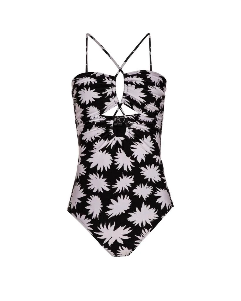 商品PatBO|Dahlia Lace-Up One Piece In Black,价格¥1693,第1张图片