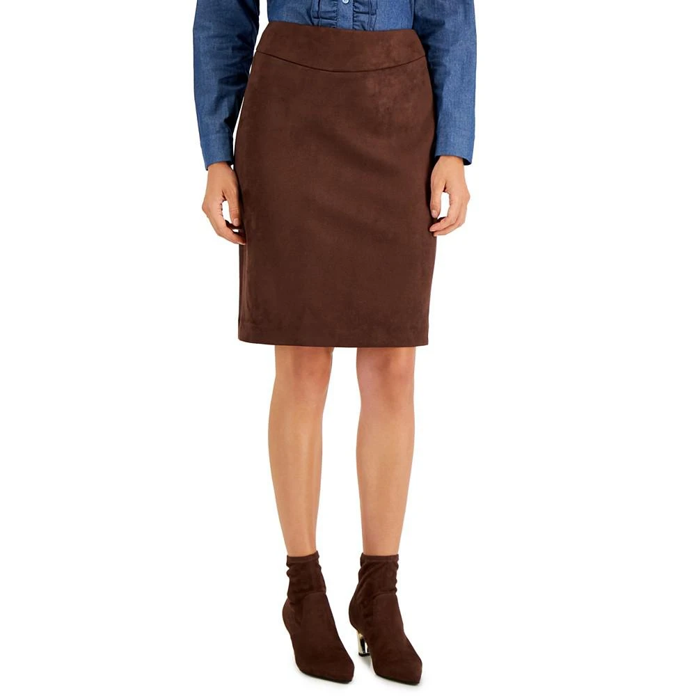 商品Tahari|Women's Faux-Suede Pencil Skirt,价格¥177,第1张图片