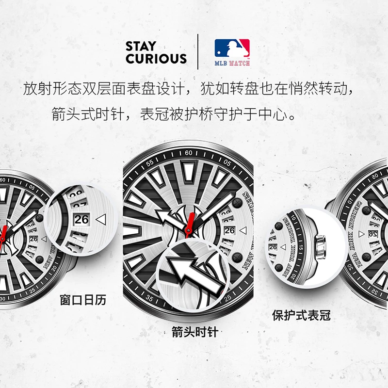 MLB美职棒摩登时代系列男士真皮带石英表TP007 商品