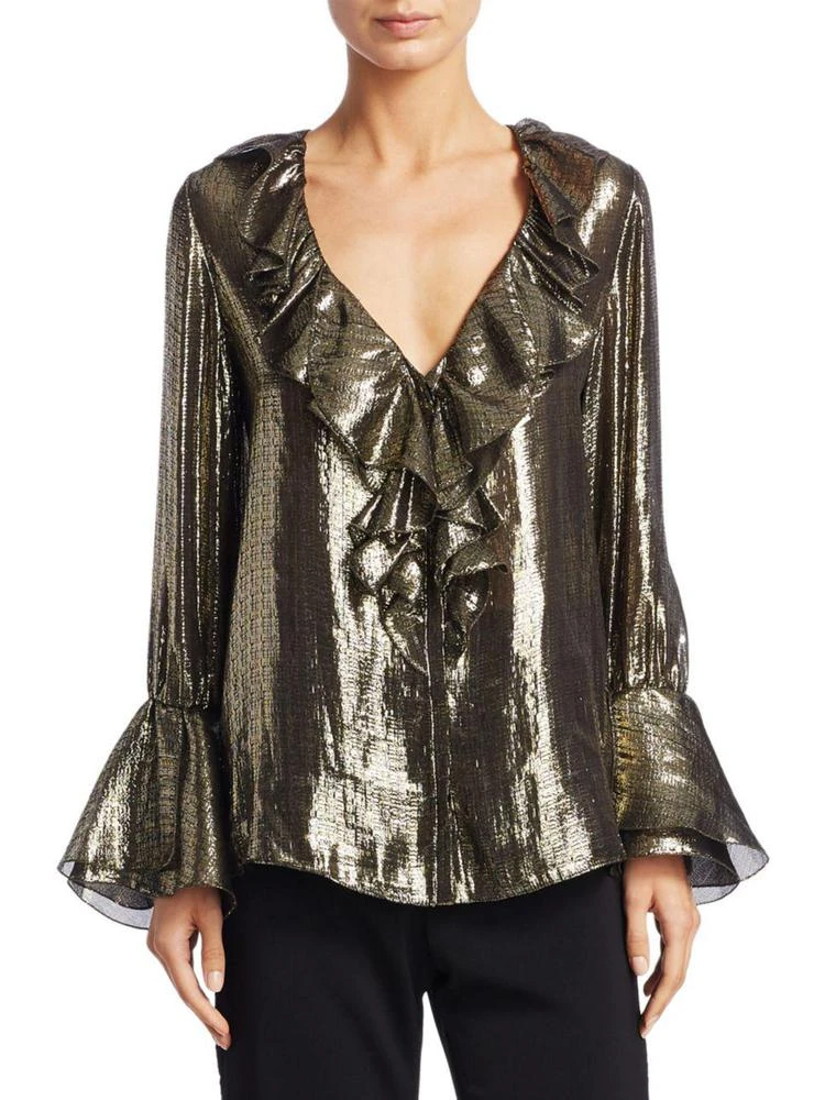 商品Alice + Olivia|Elliot Metallic Blouse,价格¥594,第1张图片