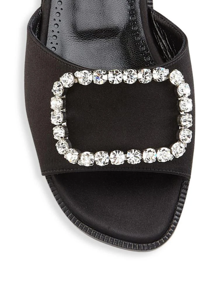 商品Manolo Blahnik|Crystal-Embellished Satin Slides,价格¥2529,第3张图片详细描述