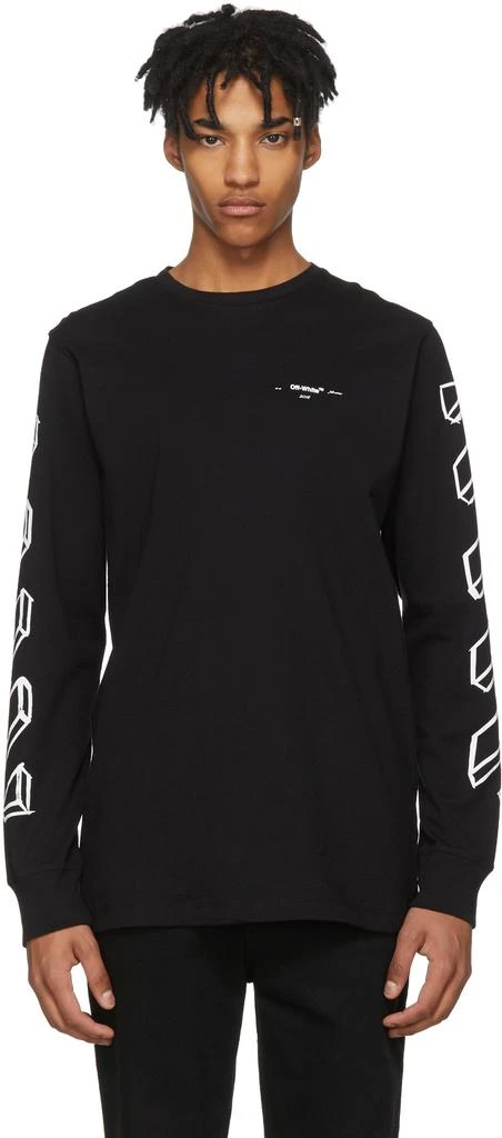 商品Off-White|Black & White Long Sleeve Diagonal Marker Arrows T-Shirt,价格¥1372,第1张图片